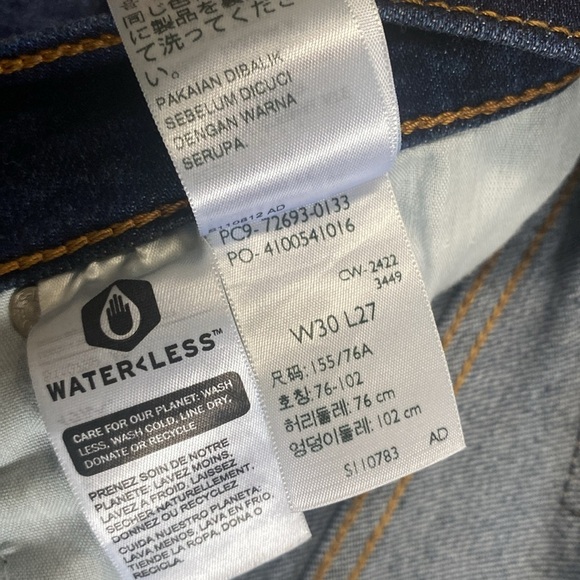 LEVI’S PREMIUM 501 RIBCAGE STRAIGHT ANKLE UNDONE HEM FOR FREE PEOPLE LUXEDENIM - Picture 6 of 14